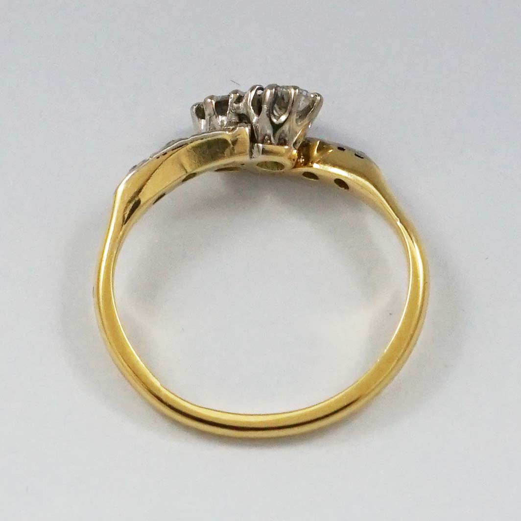 Vintage Two Stone Diamond Ring, 18ct Yellow Gold - Baxter & Hanks