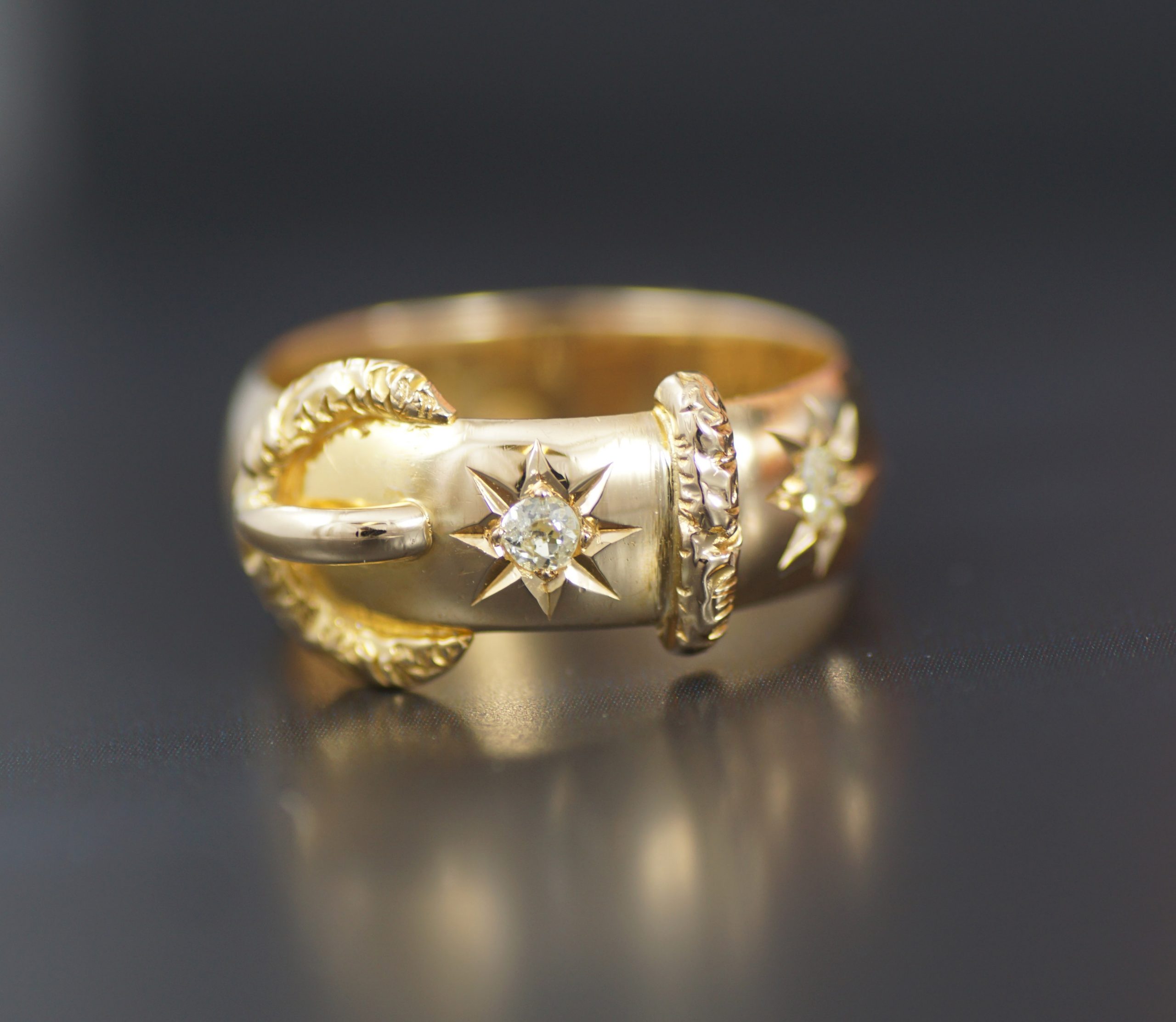 Victorian 18ct Gold Gypsy Ring set with a Diamond (226T) | The Antique  Jewellery Company